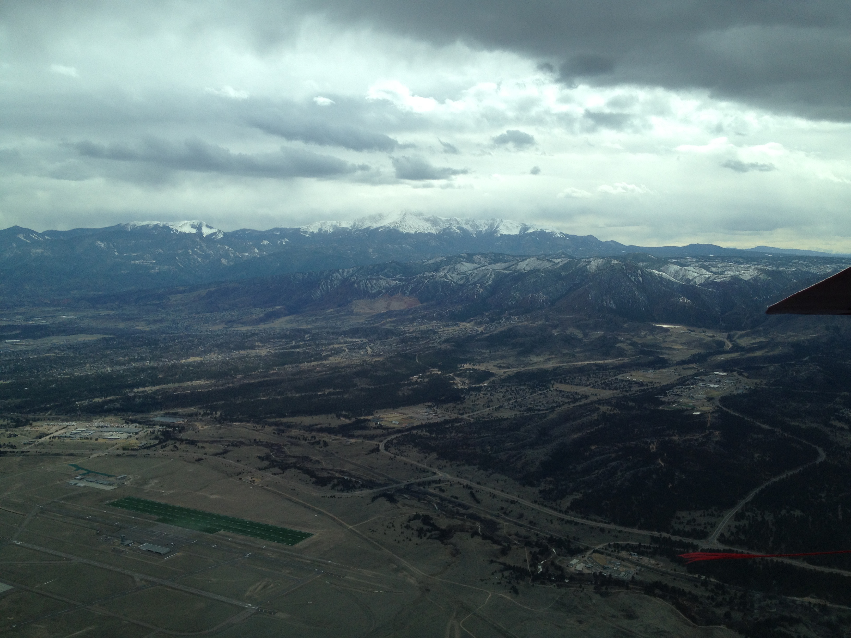 Pikes Peak behind the USAFA